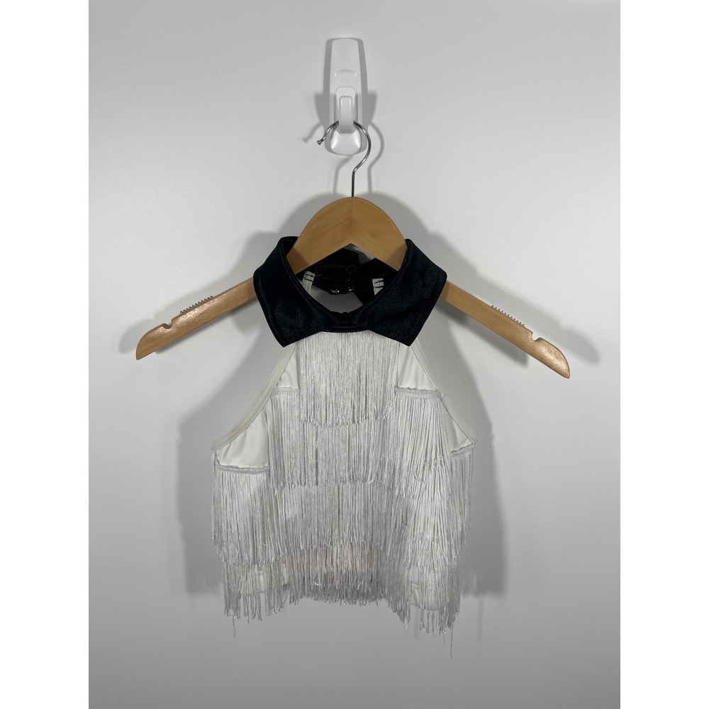 Womens‎ Fringe Halter Top S White Western Boho Chic Festival Rodeo Concert